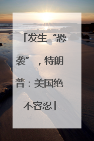 发生“恐袭”,特朗普:美国绝不容忍