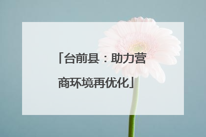 台前县：助力营商环境再优化