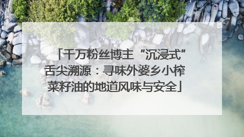 千万粉丝博主“沉浸式”舌尖溯源：寻味外婆乡小榨菜籽油的地道风味与安全