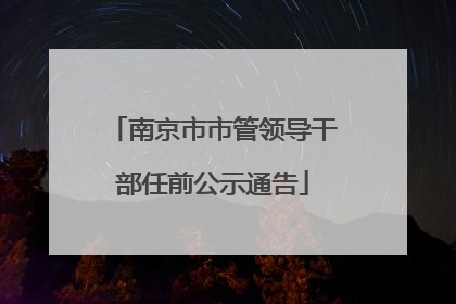 南京市市管领导干部任前公示通告