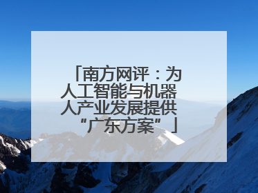 南方网评：为人工智能与机器人产业发展提供“广东方案”