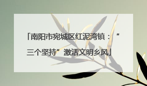 南阳市宛城区红泥湾镇：“三个坚持”激活文明乡风