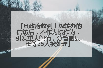 县政府收到上级转办的信访后，不作为慢作为，引发重大舆情，分管副县长等25人被处理