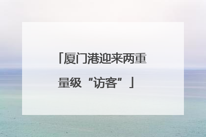 厦门港迎来两重量级“访客”