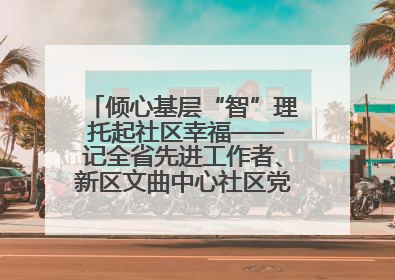 倾心基层“智”理 托起社区幸福——记全省先进工作者、新区文曲中心社区党委书记董世弘