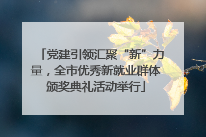 党建引领汇聚“新”力量，全市优秀新就业群体颁奖典礼活动举行