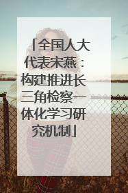 全国人大代表宋燕：构建推进长三角检察一体化学习研究机制