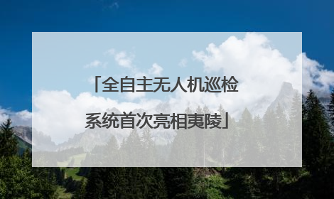 全自主无人机巡检系统首次亮相夷陵