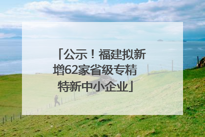 公示！福建拟新增62家省级专精特新中小企业