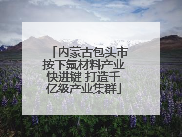 内蒙古包头市按下氟材料产业快进键 打造千亿级产业集群