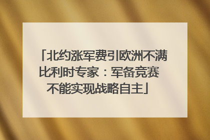 北约涨军费引欧洲不满 比利时专家：军备竞赛不能实现战略自主