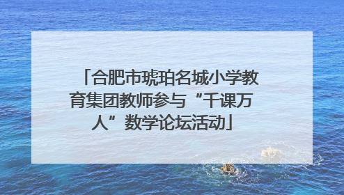 合肥市琥珀名城小学教育集团教师参与“千课万人”数学论坛活动