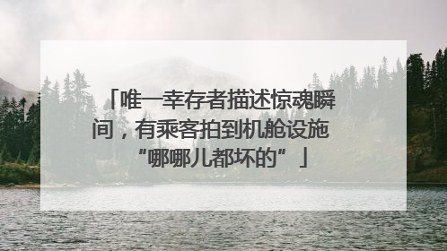 唯一幸存者描述惊魂瞬间，有乘客拍到机舱设施“哪哪儿都坏的”