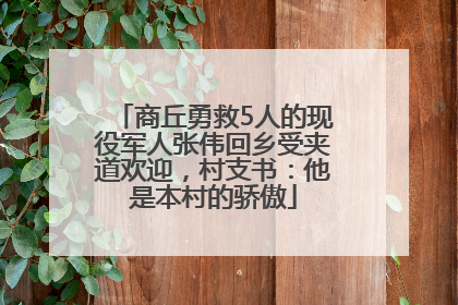 商丘勇救5人的现役军人张伟回乡受夹道欢迎，村支书：他是本村的骄傲