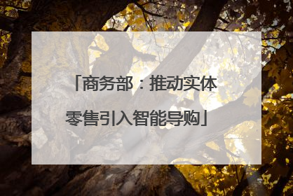 商务部：推动实体零售引入智能导购