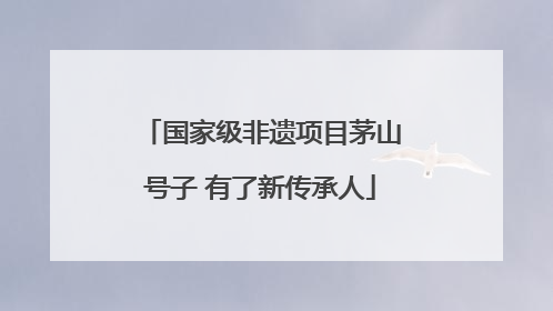 国家级非遗项目茅山号子 有了新传承人