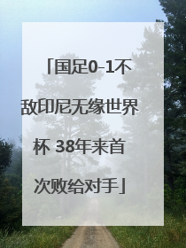 国足0-1不敌印尼无缘世界杯 38年来首次败给对手
