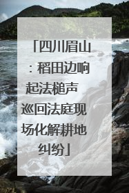 四川眉山：稻田边响起法槌声 巡回法庭现场化解耕地纠纷