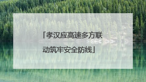 孝汉应高速多方联动筑牢安全防线
