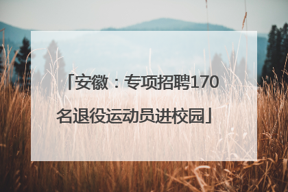 安徽：专项招聘170名退役运动员进校园
