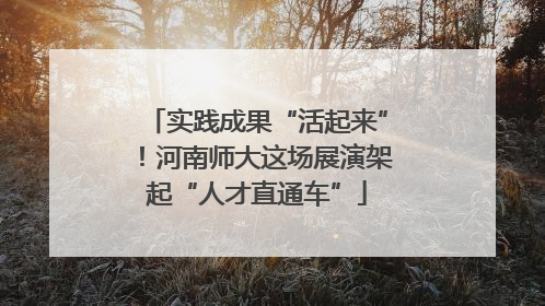 实践成果“活起来”！河南师大这场展演架起“人才直通车”