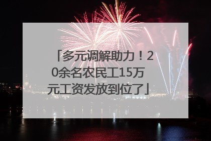 多元调解助力！20余名农民工15万元工资发放到位了