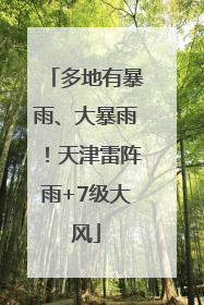 多地有暴雨、大暴雨！天津雷阵雨+7级大风