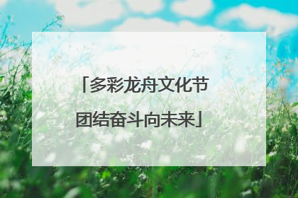 多彩龙舟文化节 团结奋斗向未来