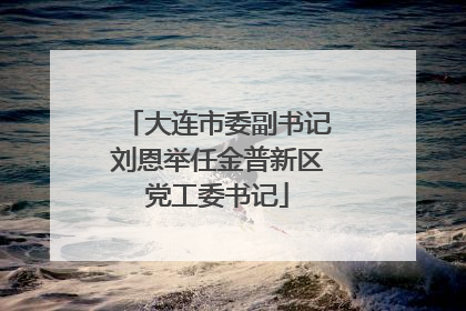 大连市委副书记刘恩举任金普新区党工委书记