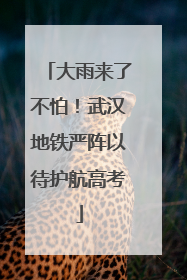 大雨来了不怕！武汉地铁严阵以待护航高考