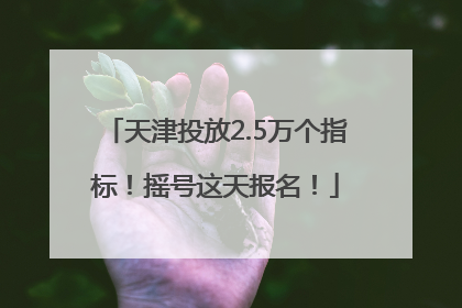 天津投放2.5万个指标！摇号这天报名！