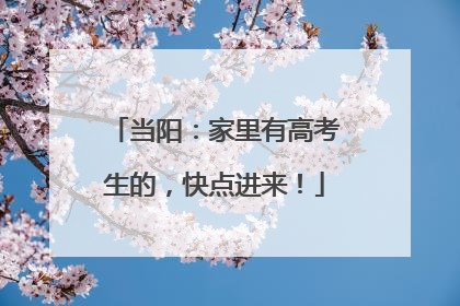 当阳：家里有高考生的，快点进来！