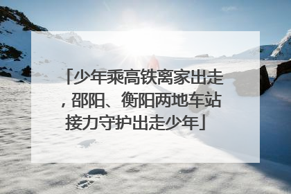 少年乘高铁离家出走，邵阳、衡阳两地车站接力守护出走少年