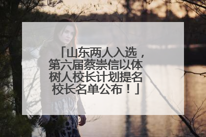 山东两人入选，第六届蔡崇信以体树人校长计划提名校长名单公布！