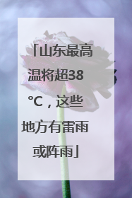 山东最高温将超38°C，这些地方有雷雨或阵雨