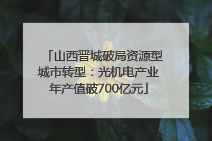 山西晋城破局资源型城市转型：光机电产业年产值破700亿元