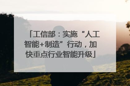 工信部：实施“人工智能+制造”行动，加快重点行业智能升级
