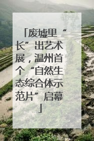 废墟里“长”出艺术展，温州首个“自然生态综合体示范片”启幕