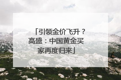引领金价飞升？高盛：中国黄金买家再度归来