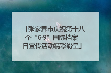 张家界市庆祝第十八个“6·9”国际档案日宣传活动精彩纷呈