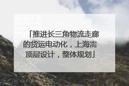推进长三角物流走廊的货运电动化，上海需顶层设计，整体规划