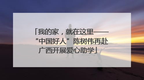 我的家，就在这里——“中国好人”陈树伟再赴广西开展爱心助学