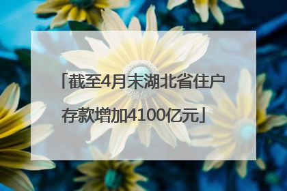 截至4月末湖北省住户存款增加4100亿元