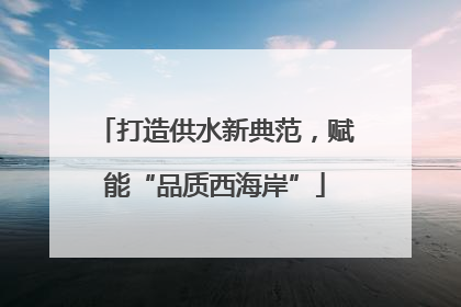 打造供水新典范，赋能“品质西海岸”