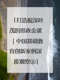 打造根深叶茂的思政金课｜中国基础教育创新案例深度观察③