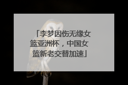 李梦因伤无缘女篮亚洲杯，中国女篮新老交替加速