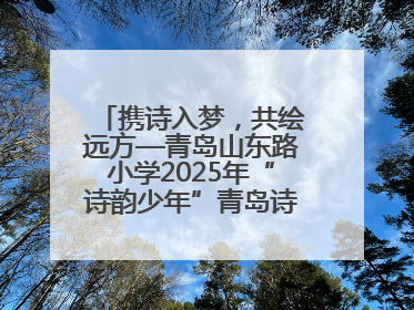 携诗入梦，共绘远方—青岛山东路小学2025年“诗韵少年”青岛诗词大会开幕畅游诗词之海