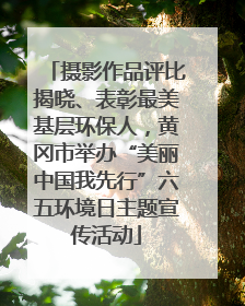 摄影作品评比揭晓、表彰最美基层环保人，黄冈市举办“美丽中国我先行”六五环境日主题宣传活动