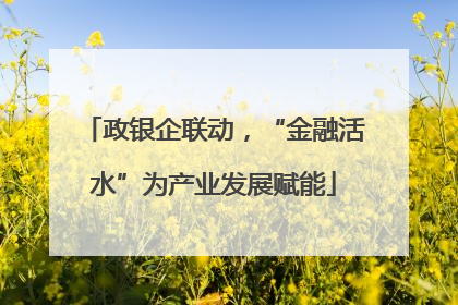 政银企联动，“金融活水”为产业发展赋能
