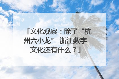 文化观察：除了“杭州六小龙” 浙江数字文化还有什么？